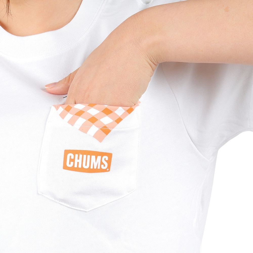 チャムス（CHUMS）（レディース）半袖Tシャツ Picnic BB ポケット 半袖シャツ CH11-2192-W001 ホワイト