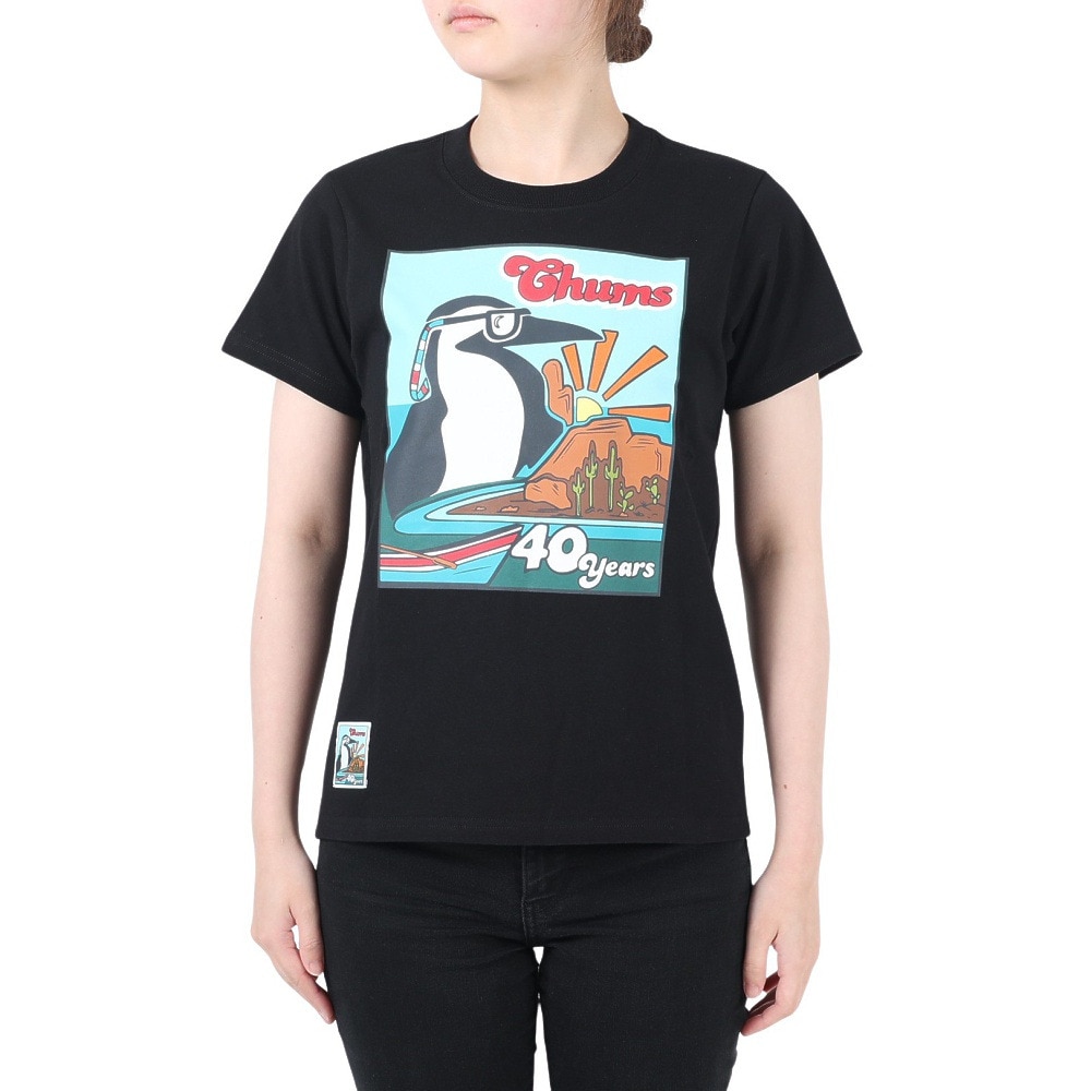 チャムス（CHUMS）（レディース）半袖Tシャツ 40 Years 半袖Tシャツ CH11-2254-K001 ブラック