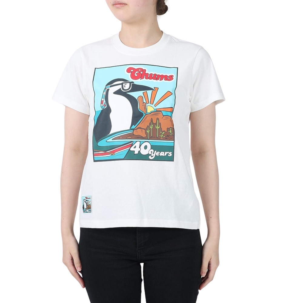 チャムス（CHUMS）（レディース）半袖Tシャツ 40 Years 半袖Tシャツ CH11-2254-W001 ホワイト