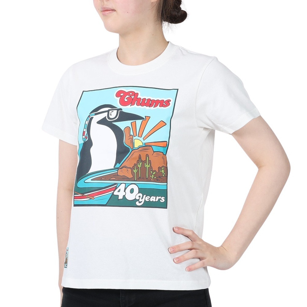 チャムス（CHUMS）（レディース）半袖Tシャツ 40 Years 半袖Tシャツ CH11-2254-W001 ホワイト