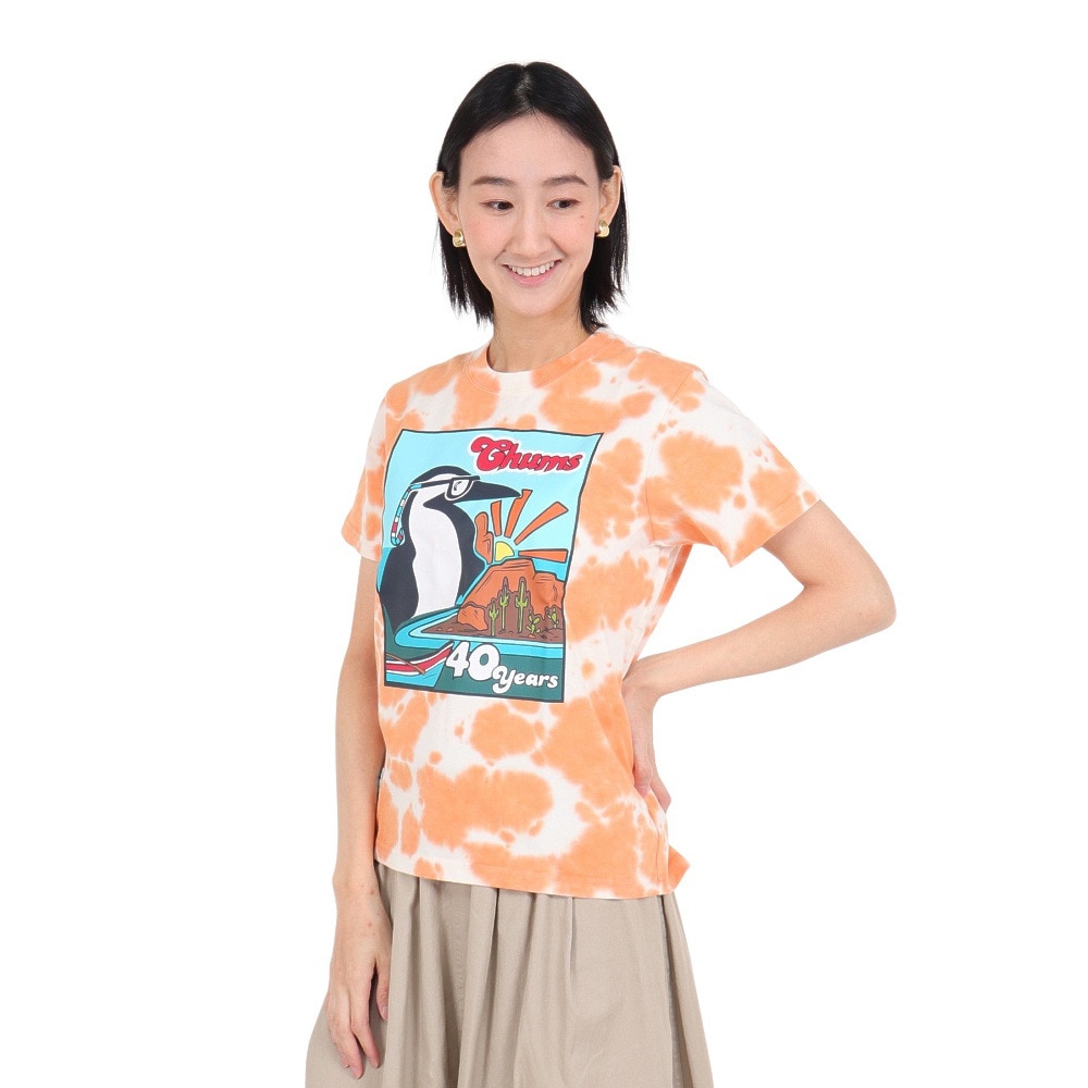 チャムス（CHUMS）（レディース）半袖Tシャツ CHUMS 40 Years 半袖Tシャツ CH11-2254-Z266 オレンジ