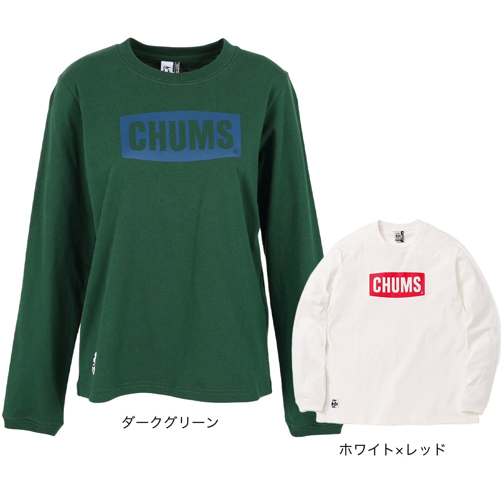 チャムス（CHUMS）（レディース）高耐久 ヘビー ウェイト コットン ロゴロングスリーブTシャツ CH11-2273-W014 ホワイト ブレイキン