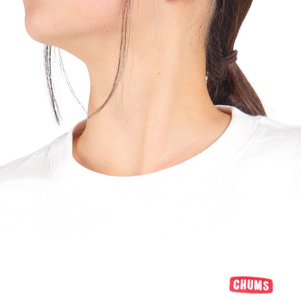 チャムス（CHUMS）（レディース）長袖Tシャツ ロンT ブービーロゴTシャツ CH11-2275-W001 ホワイト バックプリント 綿100