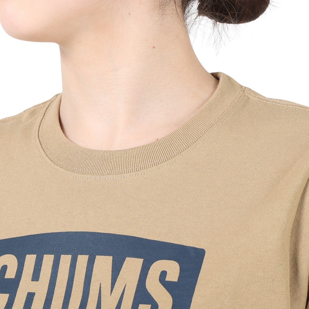 チャムス（CHUMS）（レディース）ロゴ 半袖Tシャツ CH11-2277-B083 ベージュ