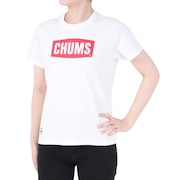 チャムス（CHUMS）（レディース）ロゴ 半袖Tシャツ CH11-2277-W014 ホワイト×レッド