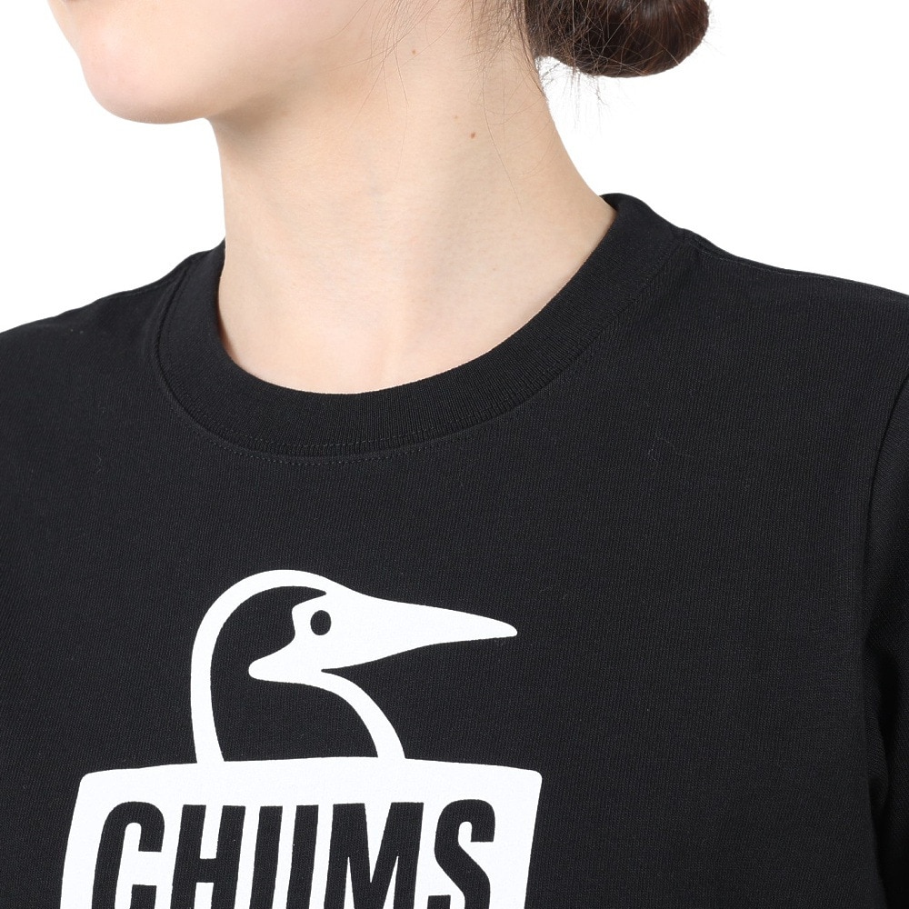 チャムス（CHUMS）（レディース）Tシャツ 半袖 ブービーフェイス CH11-2278-K004 ブラック×ホワイト