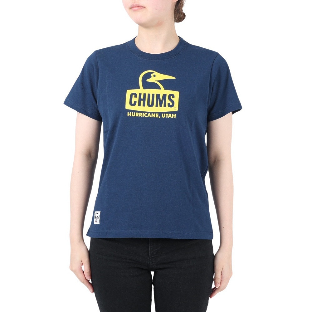 チャムス（CHUMS）（レディース）ブービーフェイス 半袖Tシャツ CH11-2278-N015 ネイビー×イエロー