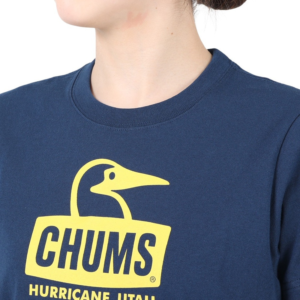 チャムス（CHUMS）（レディース）ブービーフェイス 半袖Tシャツ CH11-2278-N015 ネイビー×イエロー