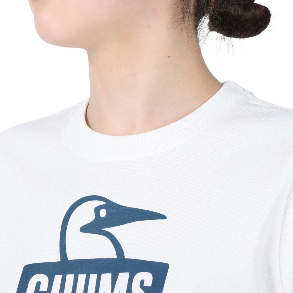 チャムス（CHUMS）（レディース）Tシャツ 半袖 ブービーフェイス CH11-2278-W015 ホワイト×ネイビー