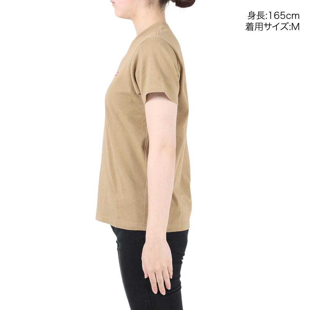 チャムス（CHUMS）（レディース）Tシャツ 半袖 ブービーロゴ CH11-2279-B001 ベージュ