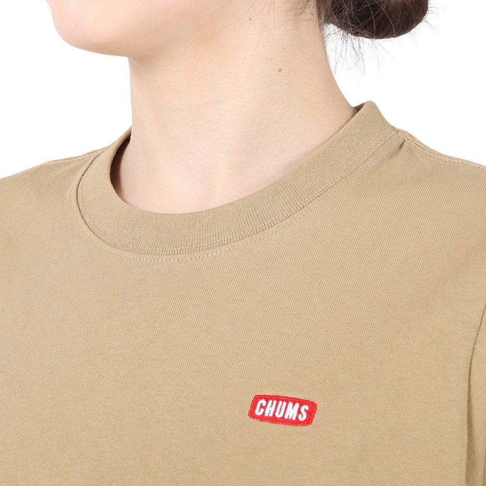 チャムス（CHUMS）（レディース）Tシャツ 半袖 ブービーロゴ CH11-2279-B001 ベージュ