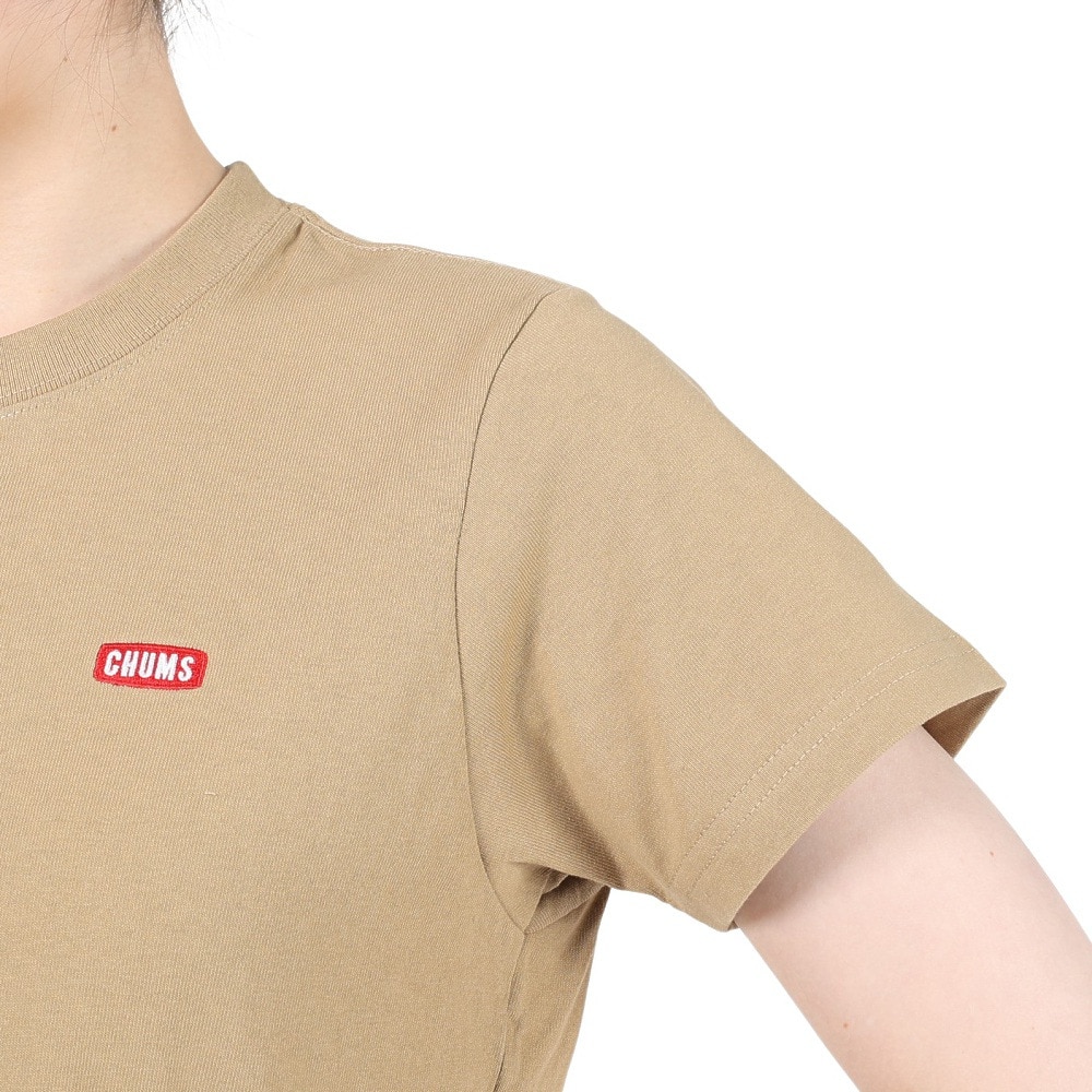 チャムス（CHUMS）（レディース）Tシャツ 半袖 ブービーロゴ CH11-2279-B001 ベージュ