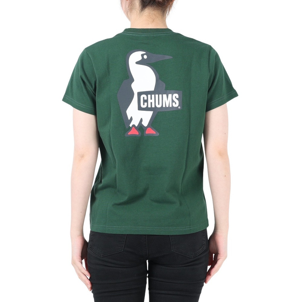 チャムス（CHUMS）（レディース）半袖Tシャツ ブービーロゴTシャツ CH11-2279-M080 ダークグリーン