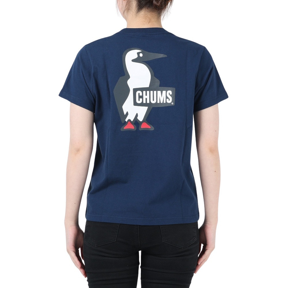 チャムス（CHUMS）（レディース）半袖Tシャツ ブービーロゴTシャツ CH11-2279-N001 ネイビー
