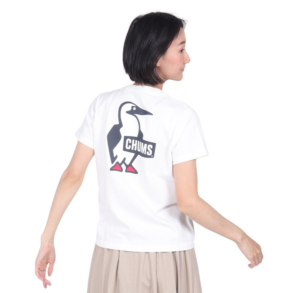 チャムス（CHUMS）（レディース）半袖Tシャツ ブービーロゴTシャツ CH11-2279-W001 ホワイト