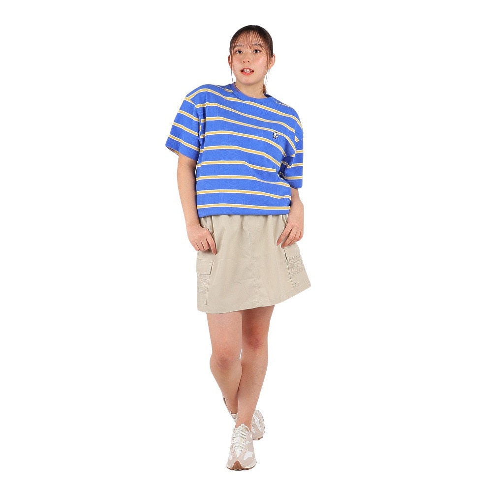 チャムス（CHUMS）（レディース）オーバーサイズド ブービー ボーダーピケTシャツ CH12-1187-A081 ブルー×イエロー