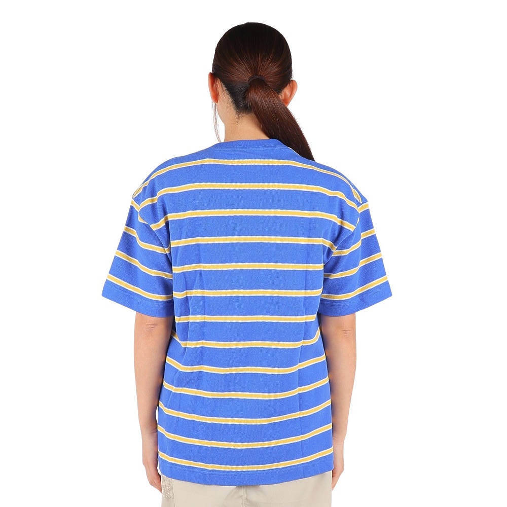チャムス（CHUMS）（レディース）オーバーサイズド ブービー ボーダーピケTシャツ CH12-1187-A081 ブルー×イエロー