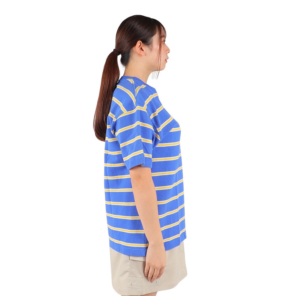 チャムス（CHUMS）（レディース）オーバーサイズド ブービー ボーダーピケTシャツ CH12-1187-A081 ブルー×イエロー