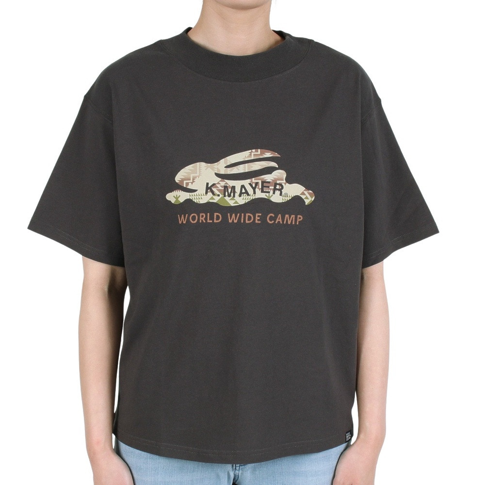 クリフメイヤー（KRIFF MAYER）（レディース）半袖Tシャツ ラビット半袖チュニック 2243107L-17:CHARCOAL チャコールグレー