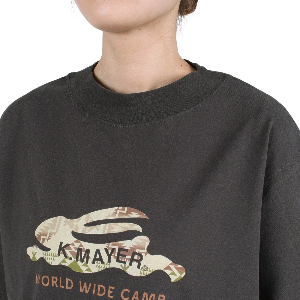 クリフメイヤー（KRIFF MAYER）（レディース）半袖Tシャツ ラビット半袖チュニック 2243107L-17:CHARCOAL チャコールグレー