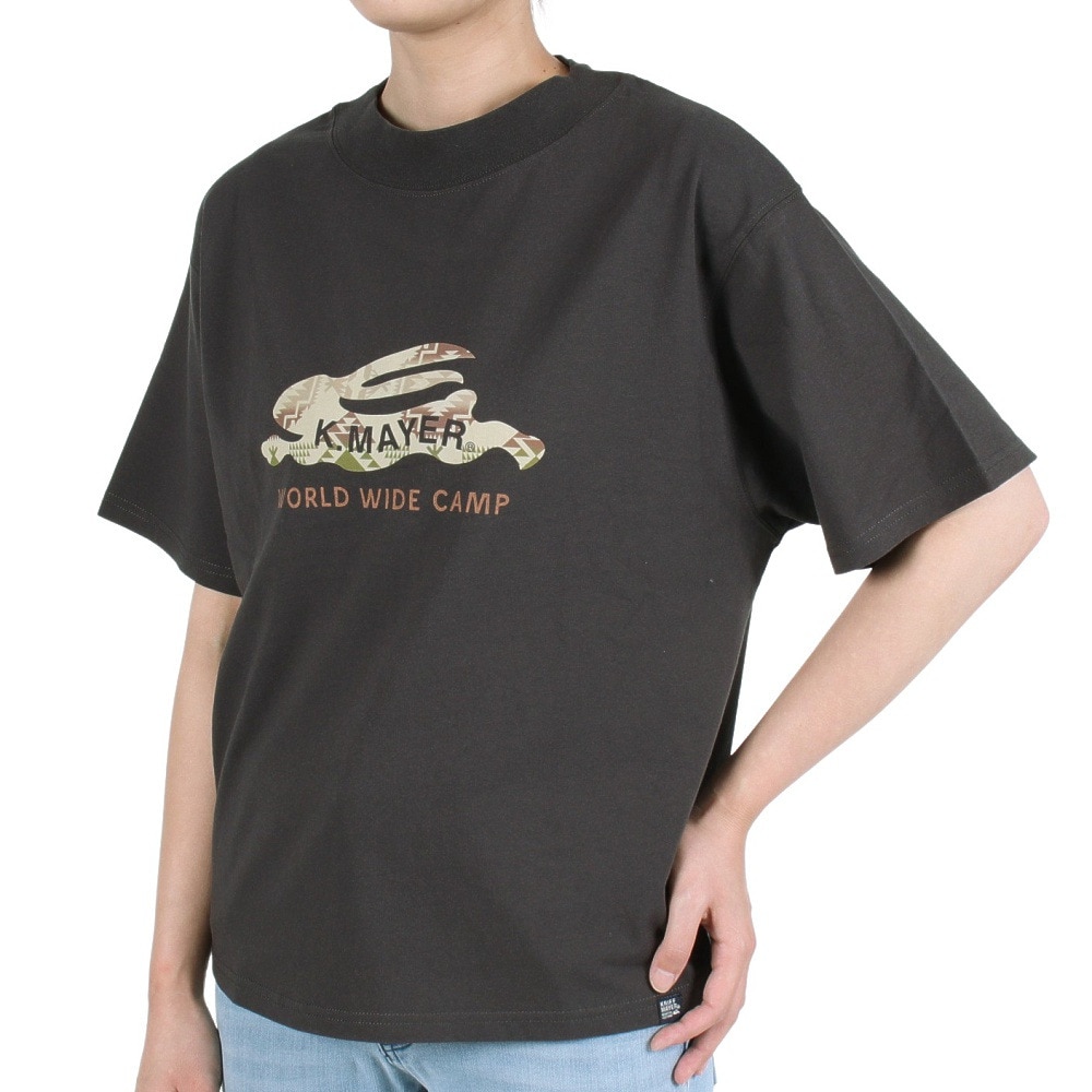 クリフメイヤー（KRIFF MAYER）（レディース）半袖Tシャツ ラビット半袖チュニック 2243107L-17:CHARCOAL チャコールグレー