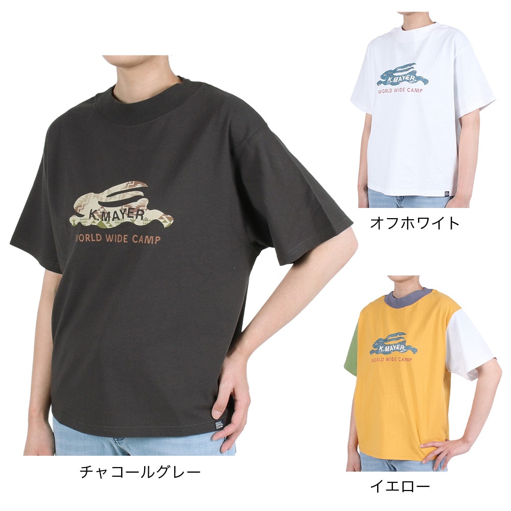 クリフメイヤー（KRIFF MAYER）（レディース）半袖Tシャツ ラビット半袖チュニック 2243107L-90:MULTI-COL イエロー