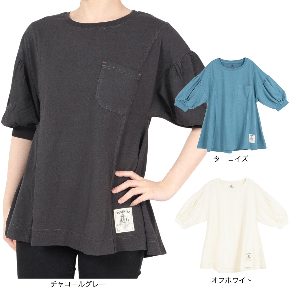 クリフメイヤー（KRIFF MAYER）（レディース）半袖Tシャツ ウェットプロテクト フレアTシャツ 2247813L-17:CHARCOAL チャコールグレー
