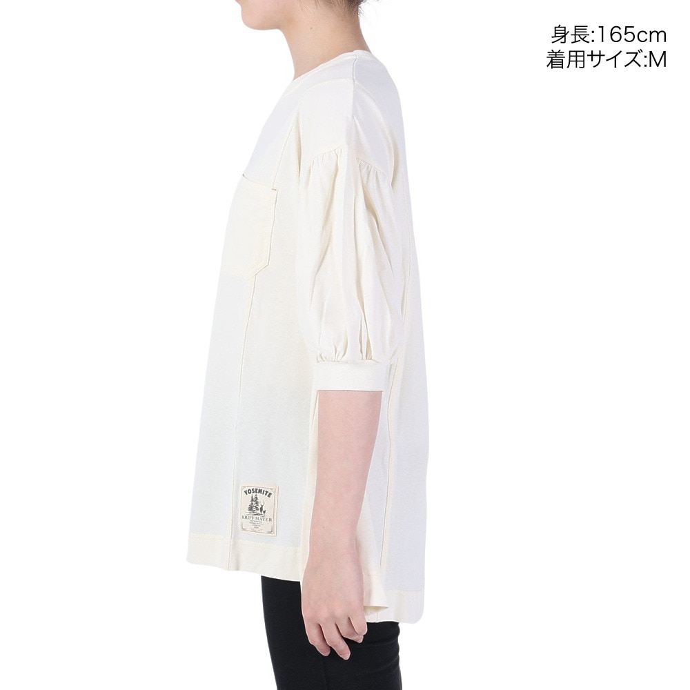 クリフメイヤー（KRIFF MAYER）（レディース）接触冷感 吸水速乾 半袖Tシャツ ウェットプロテクト フレアTシャツ 2247813L-5:OFF ホワイト