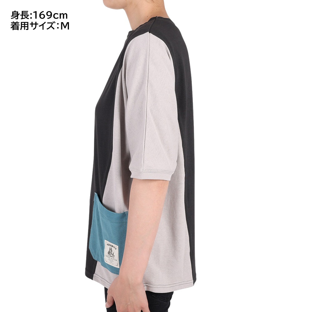 クリフメイヤー（KRIFF MAYER）（レディース）半袖Tシャツ ウェットプロテクト モモンガTシャツ 2247814L-110:MULTI-COL2 ブラック×グレー