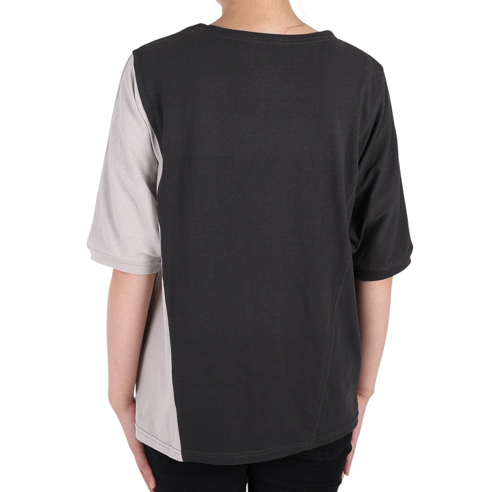 クリフメイヤー（KRIFF MAYER）（レディース）半袖Tシャツ ウェットプロテクト モモンガTシャツ 2247814L-110:MULTI-COL2 ブラック×グレー