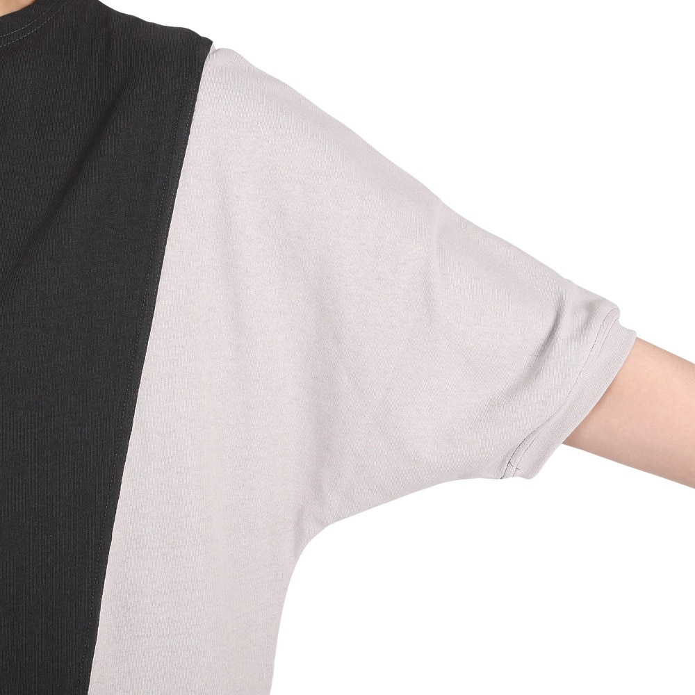 クリフメイヤー（KRIFF MAYER）（レディース）半袖Tシャツ ウェットプロテクト モモンガTシャツ 2247814L-110:MULTI-COL2 ブラック×グレー