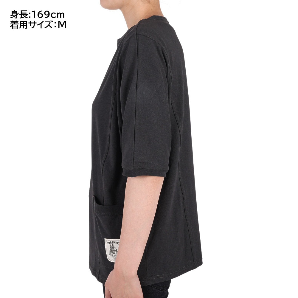 クリフメイヤー（KRIFF MAYER）（レディース）接触冷感 吸水速乾 半袖Tシャツ ウェットプロテクト モモンガTシャツ 2247814L-17:CHARCOAL チャコールグレー