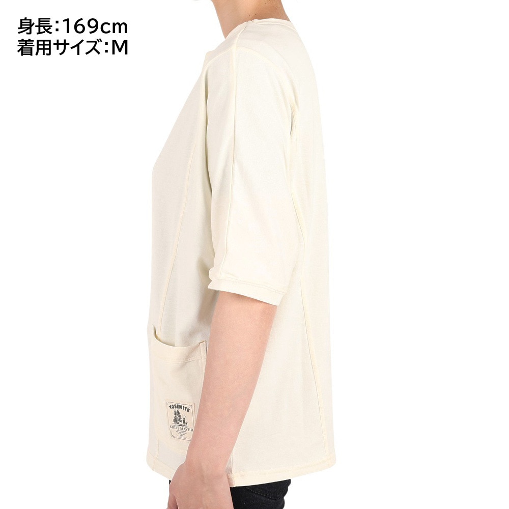 クリフメイヤー（KRIFF MAYER）（レディース）接触冷感 吸水速乾 半袖Tシャツ ウェットプロテクトモモンガTシャツ 2247814L-5:OFF オフホワイト