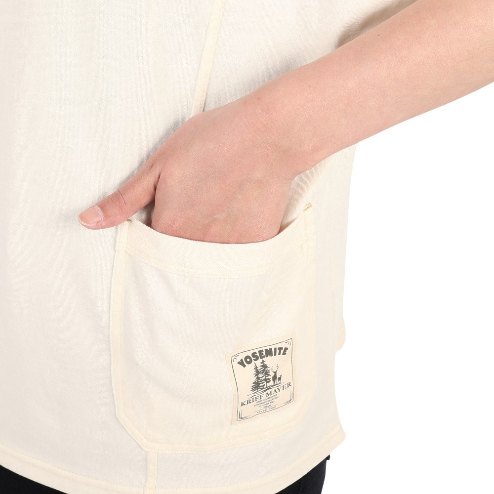 クリフメイヤー（KRIFF MAYER）（レディース）接触冷感 吸水速乾 半袖Tシャツ ウェットプロテクトモモンガTシャツ 2247814L-5:OFF オフホワイト