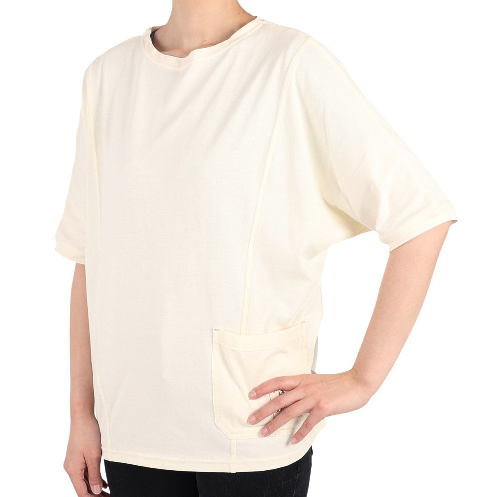 クリフメイヤー（KRIFF MAYER）（レディース）接触冷感 吸水速乾 半袖Tシャツ ウェットプロテクトモモンガTシャツ 2247814L-5:OFF オフホワイト