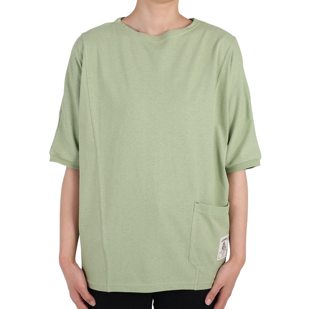 クリフメイヤー（KRIFF MAYER）（レディース）接触冷感 吸水速乾 半袖Tシャツ ウェットプロテクト モモンガTシャツ 2247814L-64:L/GREEN グリーン