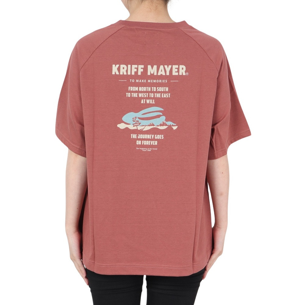 クリフメイヤー（KRIFF MAYER）（レディース）接触冷感 吸水速乾 半袖Tシャツ 冷感ラビットロゴTシャツ 2247815L-35:RED レッド