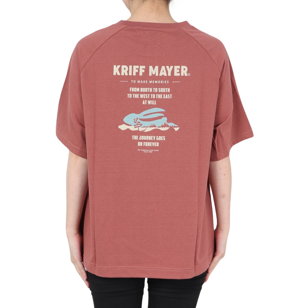 クリフメイヤー（KRIFF MAYER）（レディース）半袖Tシャツ 冷感ラビットロゴTシャツ 2247815L-35:RED レッド