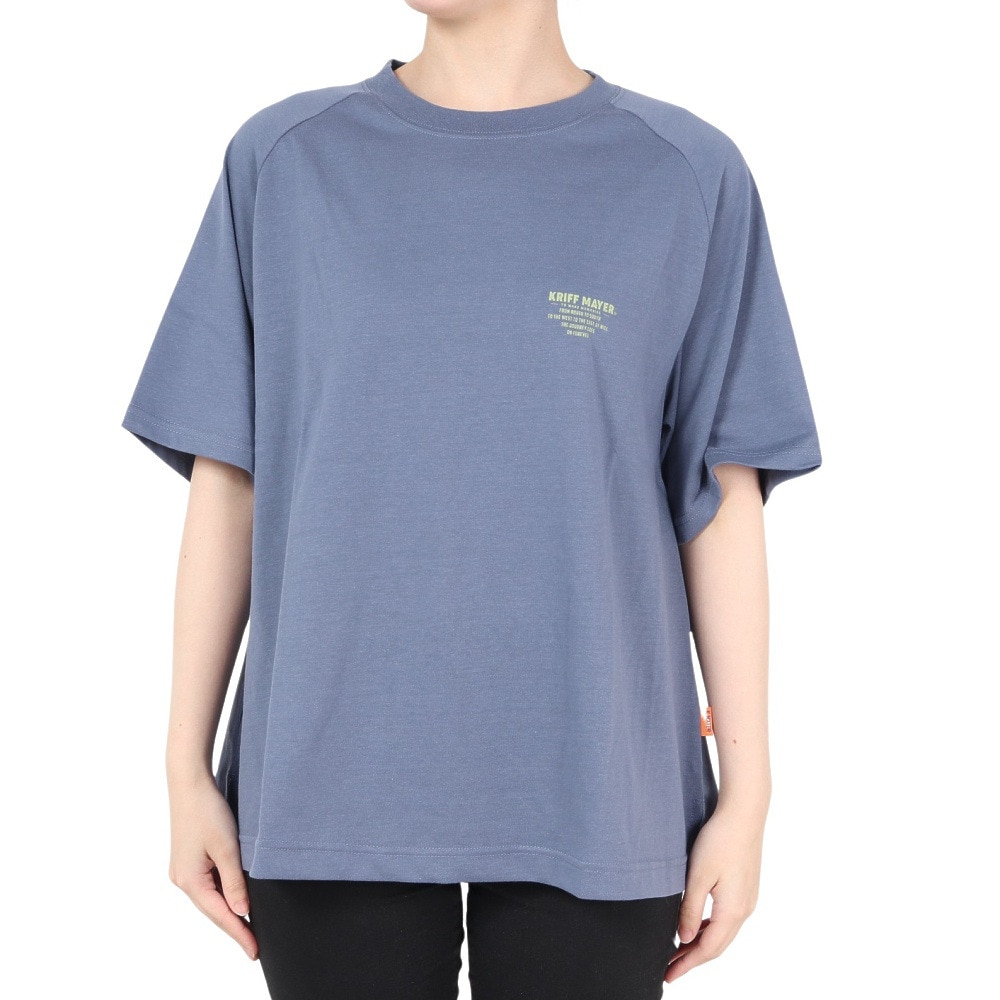 クリフメイヤー（KRIFF MAYER）（レディース）接触冷感 吸水速乾 半袖Tシャツ 冷感ラビットロゴTシャツ 2247815L-79:NAVY ネイビー