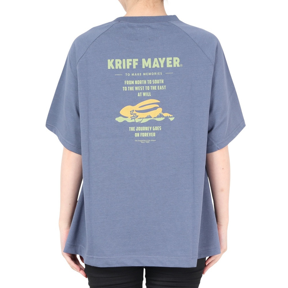 クリフメイヤー（KRIFF MAYER）（レディース）接触冷感 吸水速乾 半袖Tシャツ 冷感ラビットロゴTシャツ 2247815L-79:NAVY ネイビー