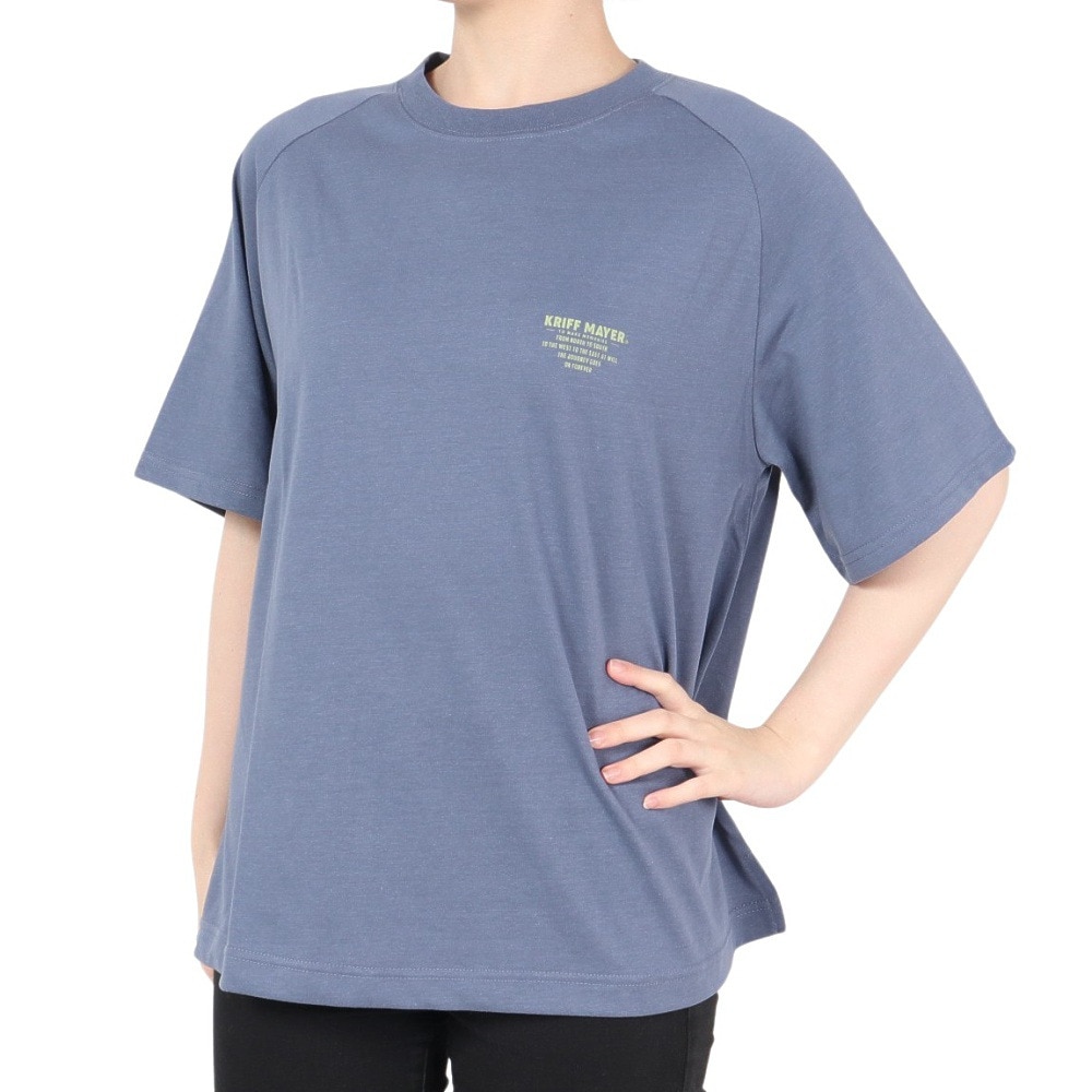 クリフメイヤー（KRIFF MAYER）（レディース）接触冷感 吸水速乾 半袖Tシャツ 冷感ラビットロゴTシャツ 2247815L-79:NAVY ネイビー
