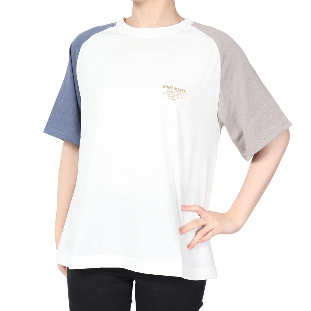 クリフメイヤー（KRIFF MAYER）（レディース）接触冷感 吸水速乾 半袖Tシャツ 冷感ラビットロゴTシャツ 2247815L-90:MULTI-COL ホワイト