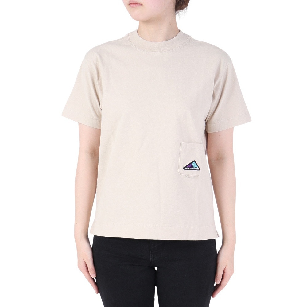ニューバランス（new balance）（レディース）半袖Tシャツ MT1996 ショートスリーブTシャツ AWT35021-TWF ベージュ