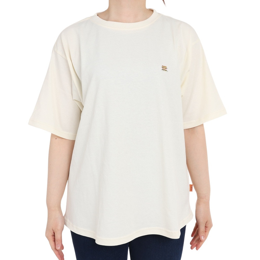 クリフメイヤー（KRIFF MAYER）（レディース）接触冷感 吸水速乾 半袖Tシャツ ウェットプロテクトTシャツ バーガー 2257811L-5:OFF オフホワイト