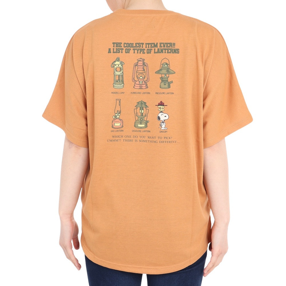 クリフメイヤー（KRIFF MAYER）（レディース）接触冷感 吸水速乾 スヌーピードルマン 半袖Tシャツ 2257815L-27:L.BROWN ブラウン