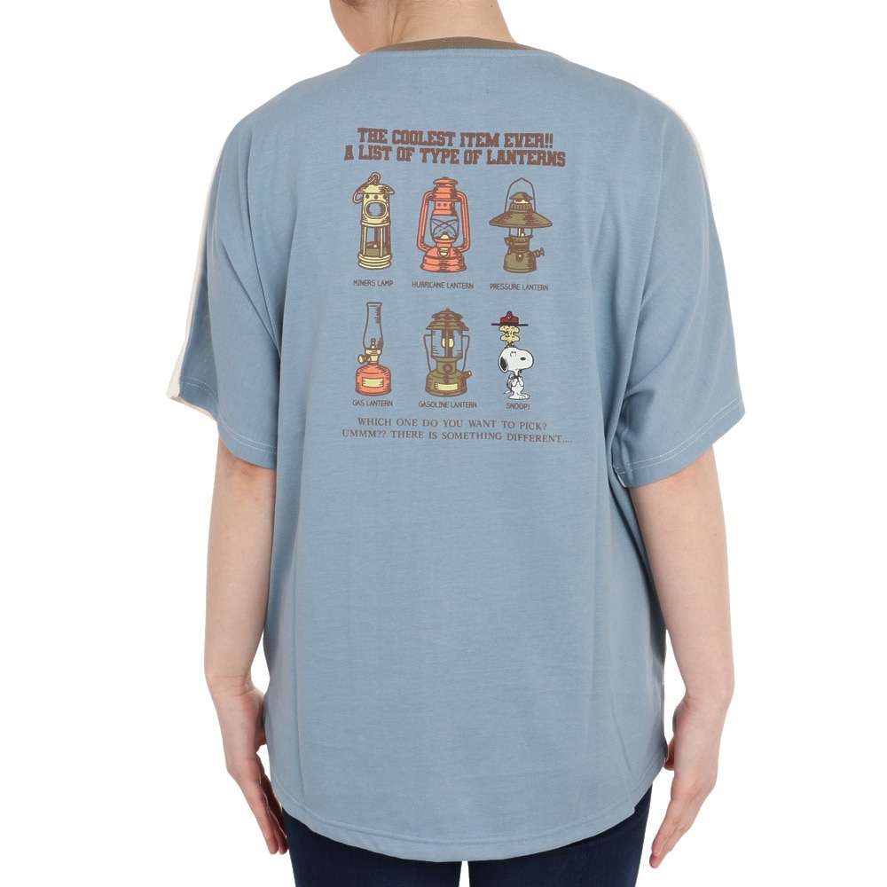 クリフメイヤー（KRIFF MAYER）（レディース）スヌーピードルマン 半袖Tシャツ 2257815L-90:MULTI-COL ホワイト×ブルー
