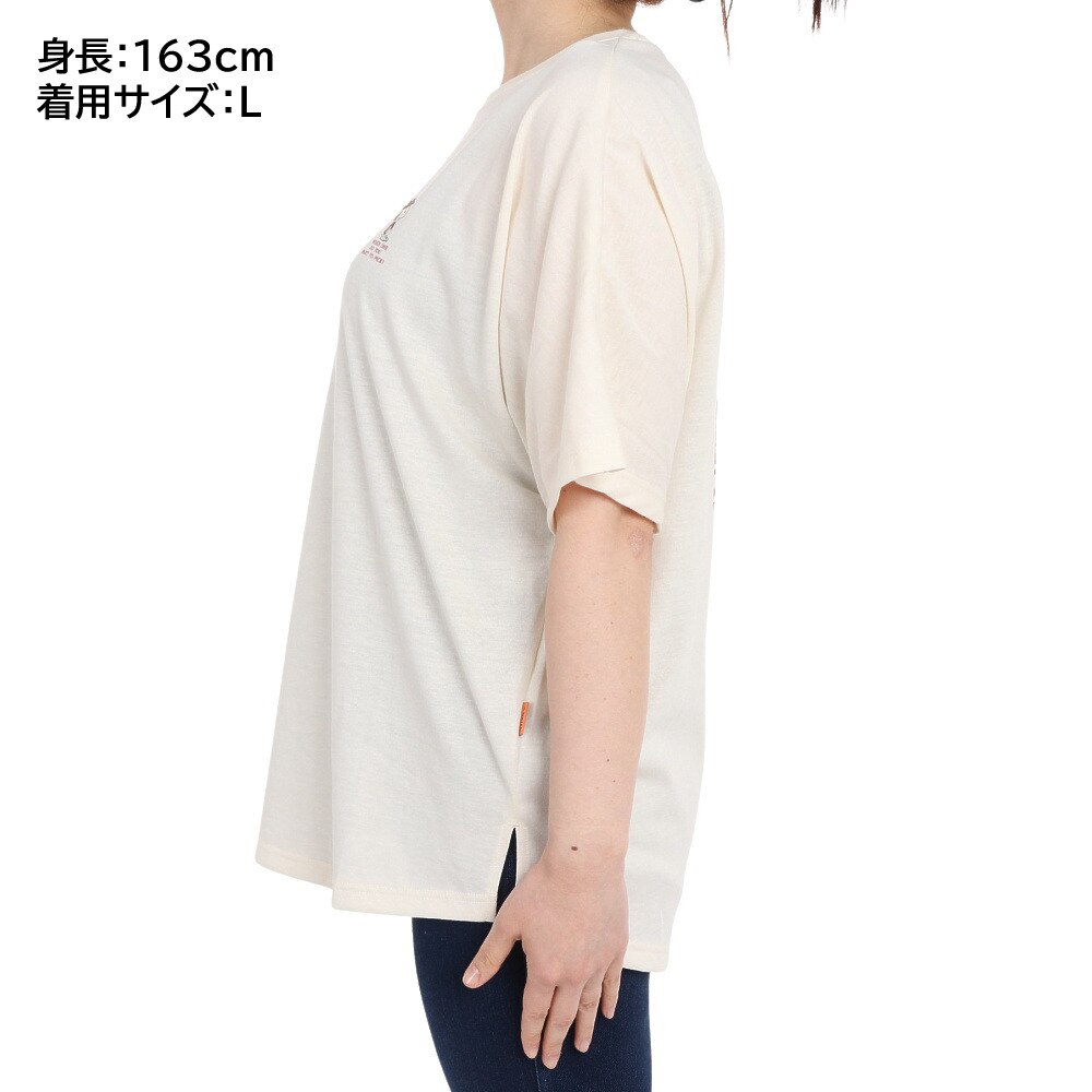 クリフメイヤー（KRIFF MAYER）（レディース）接触冷感 吸水速乾 スヌーピードルマン 半袖Tシャツ 2257815L-9:NATURAL キナリ