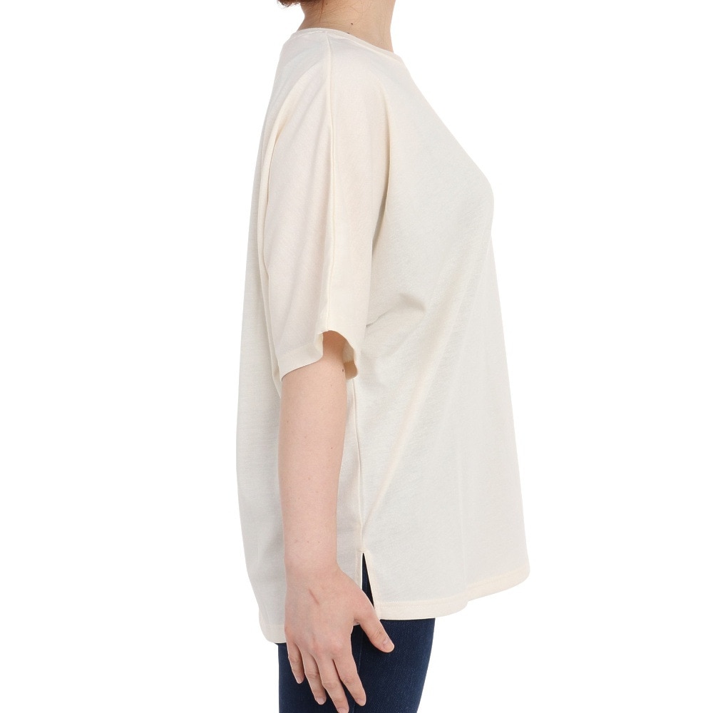 クリフメイヤー（KRIFF MAYER）（レディース）接触冷感 吸水速乾 スヌーピードルマン 半袖Tシャツ 2257815L-9:NATURAL キナリ