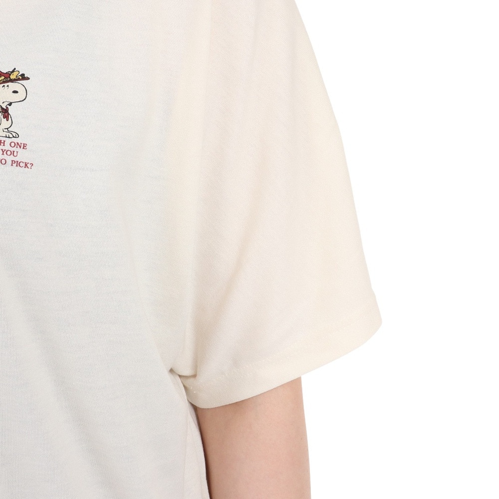 クリフメイヤー（KRIFF MAYER）（レディース）接触冷感 吸水速乾 スヌーピードルマン 半袖Tシャツ 2257815L-9:NATURAL キナリ