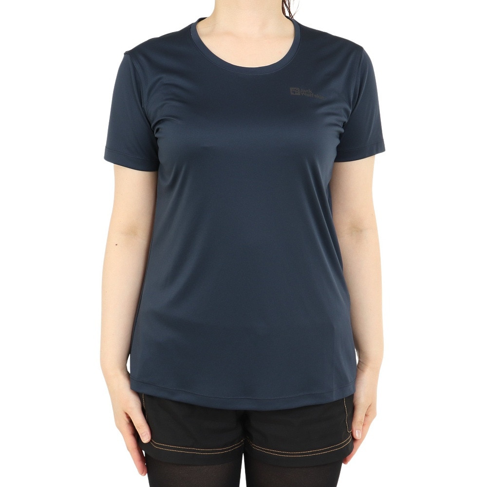 ジャックウルフスキン（JackWolfskin）（レディース）TECH 半袖Tシャツ 1807122-1010 ネイビー